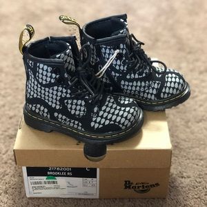 Black Toddler Dr Martens Snake skin boots